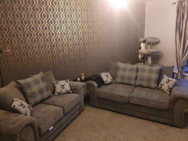 Verona 3+2 Seater Sofa Set Light Grey - Image 3