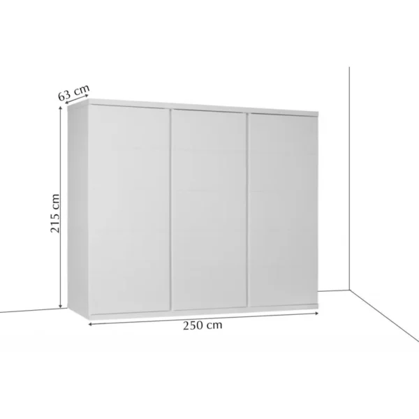 Karla Wardrobe - 3 Sliding Doors with Matt Finish Black - Image 9