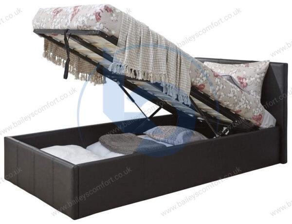 Single Leather Ottoman Storage Bed Frame - Image 7