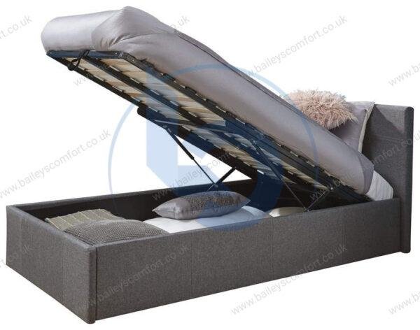 Single Leather Ottoman Storage Bed Frame - Image 6