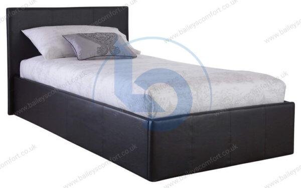 Single Leather Ottoman Storage Bed Frame - Image 5