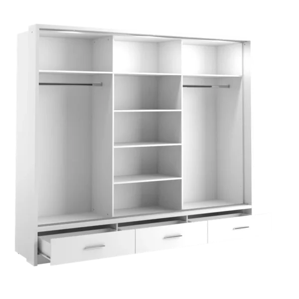 Karla Wardrobe - 3 Sliding Doors with Matt Finish Black - Image 5