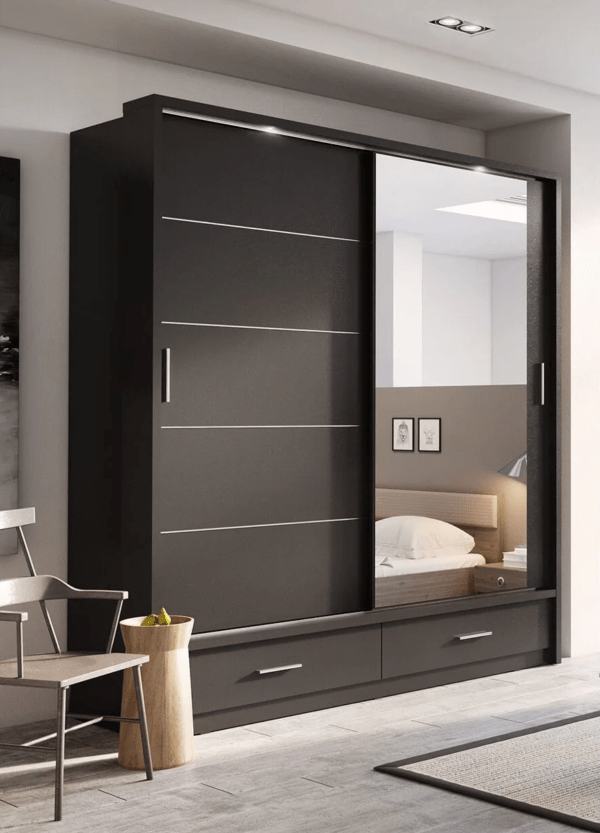Karla Wardrobe - 2 Sliding Doors with Matt Finish