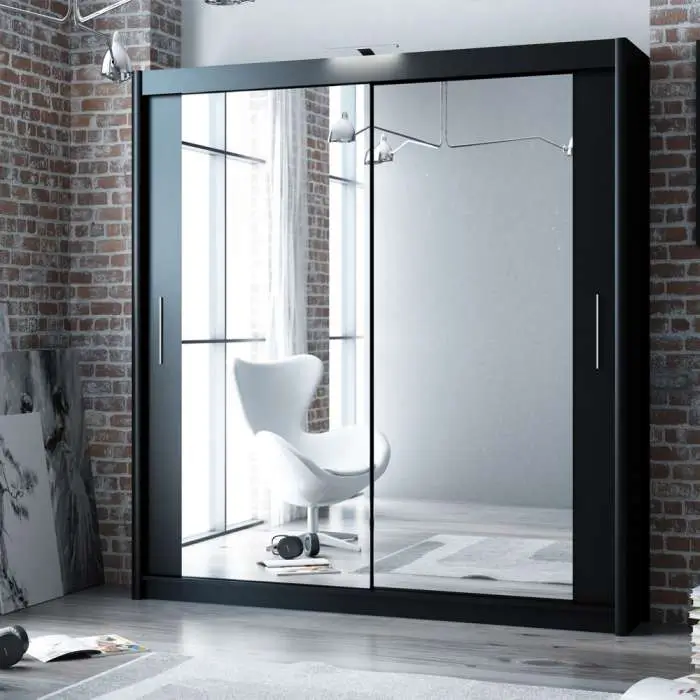 203 cm Berlin Sliding Mirror Door Wardrobe